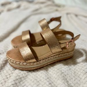 Rose Gold Bamboo Platform Sandal